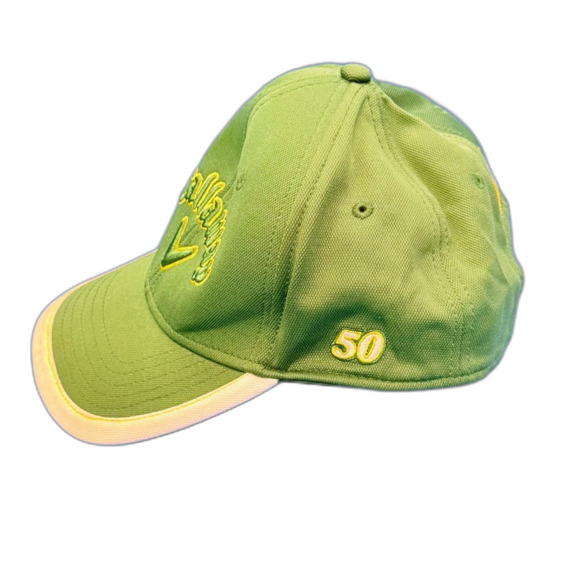 Callaway Golf Green adjustable baseball Cap with Yellow Trim embroidered - Picture 4 of 9